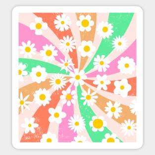 Daisy in colorful spin Sticker